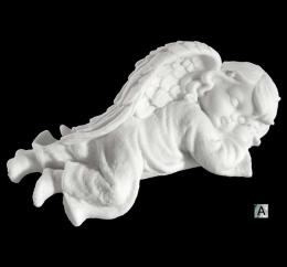 SYNTHETIC MARBLE ANGEL LYING SILVER FINISH